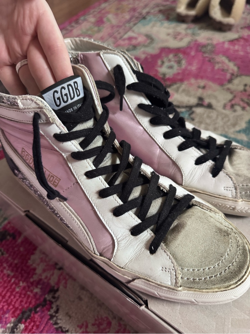 Golden Goose High Top Sneakers - Pink and Glitter - Picture 2 of 10